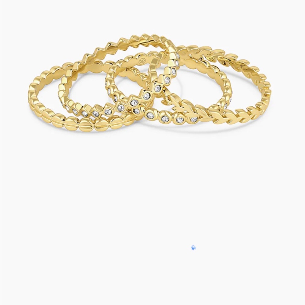 Gorjana Gold and White Crystal Stacking Rings